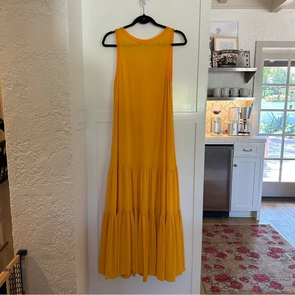 Elizabeth and James yellow silk maxi dress, XS - Picture 4 of 5
